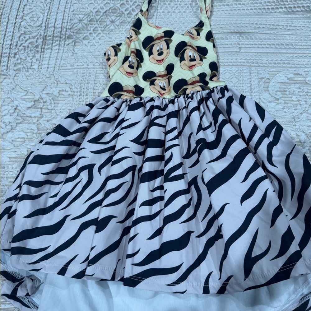 Disney Mickey Mouse Zebra Print Dress